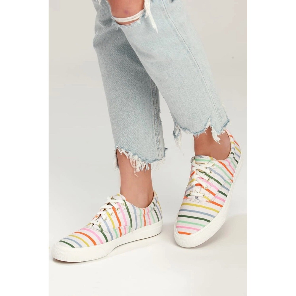 Anthro Keds x Rifle Paper Co. Anchor Happy Stripe Cream Multi Stripe Sneaker 6.5